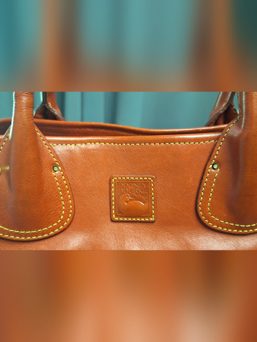 Dooney and Bourke Florentine Leather Pocket Shopper, RED, GUC - Picture 4 of 16